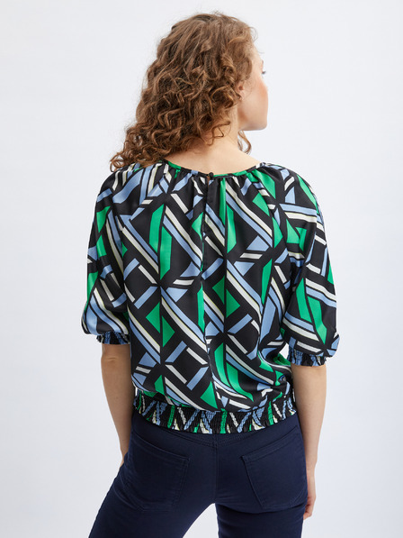 Orsay Črno-zelena ženska vzorčasta bluza ORSAY