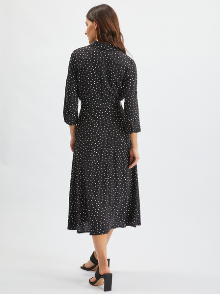 Orsay Črna ženska pikčasta srajčna obleka midi ORSAY