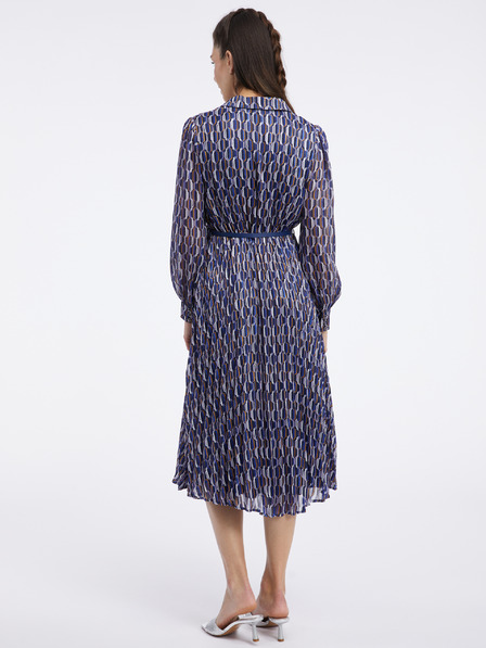 Orsay Temno modra ženska vzorčasta obleka ORSAY