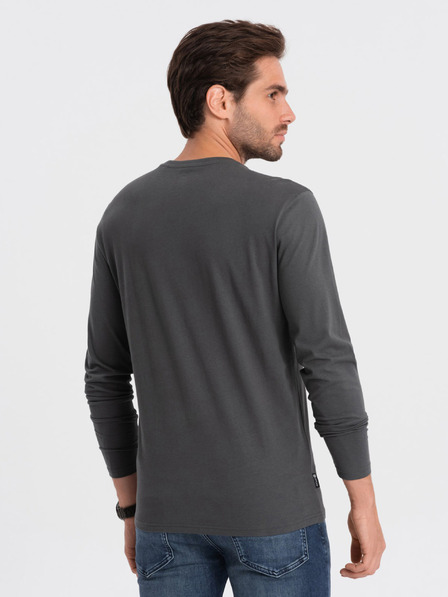 Ombre Clothing Temno siva moška osnovna majica Ombre Clothing