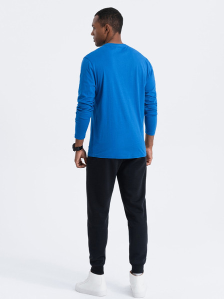Ombre Clothing Modra moška osnovna majica Ombre Clothing