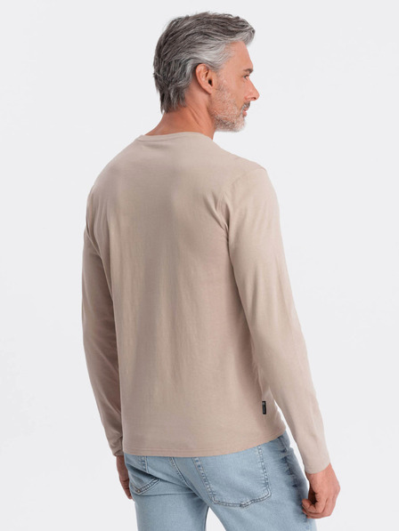 Ombre Clothing Bež moška osnovna majica Ombre Clothing