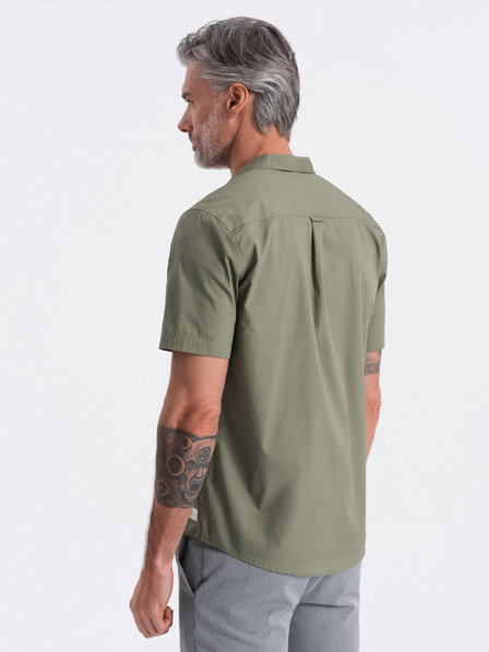 Ombre Clothing Khaki moška majica s kratkimi rokavi Ombre oblačila