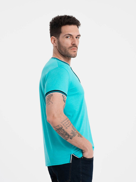 Ombre Clothing Turkizna moška srajca z gumbi Ombre oblačila