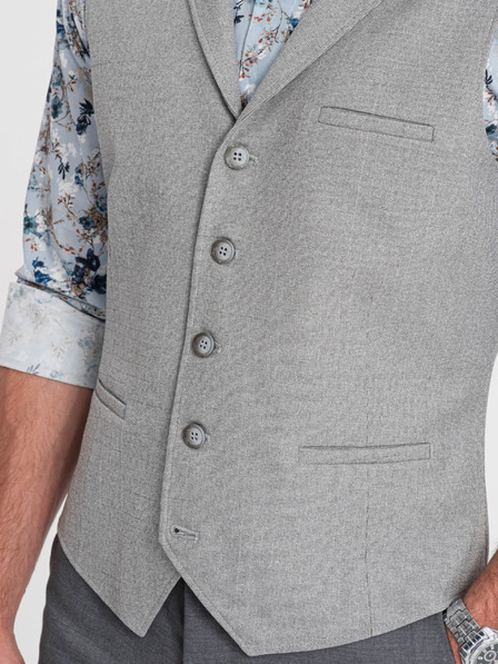Ombre Clothing Svetlo siva moška jakna z ovratnikom Ombre Clothing