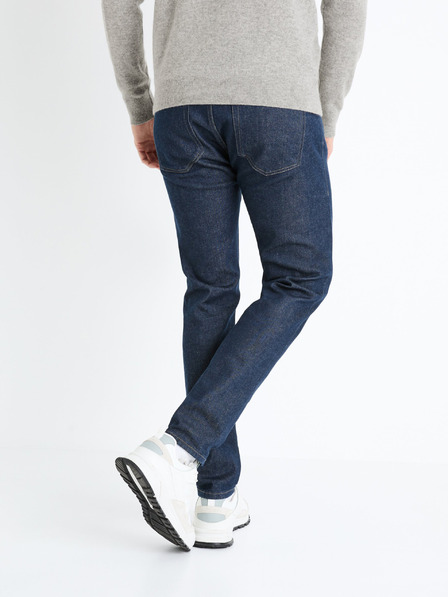 Celio Temno modre moške kavbojke tankega kroja Celio Fotaper
