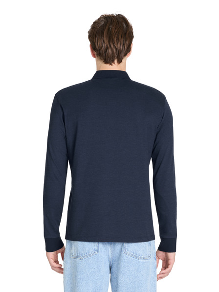 Celio Temno modra moška polo majica z dolgimi rokavi Celio Jiwomini