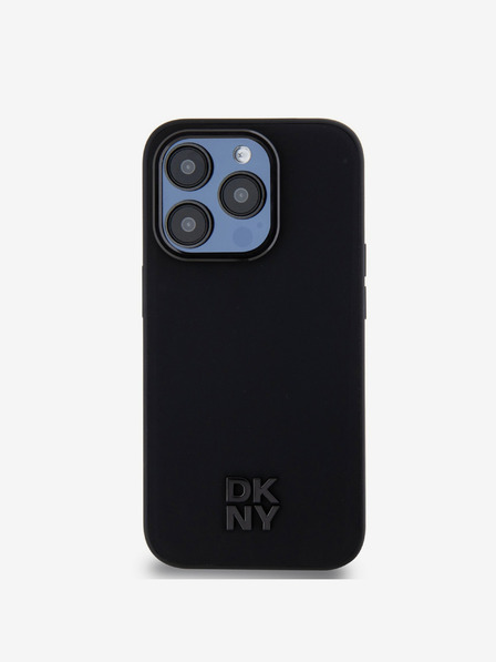 DKNY PU Leather Stack Logo Magsafe Back Cover za iPhone 15 Pro Max Black DKNY