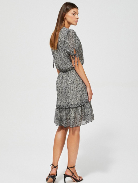 Moodo Črna ženska vzorčasta obleka Moodo