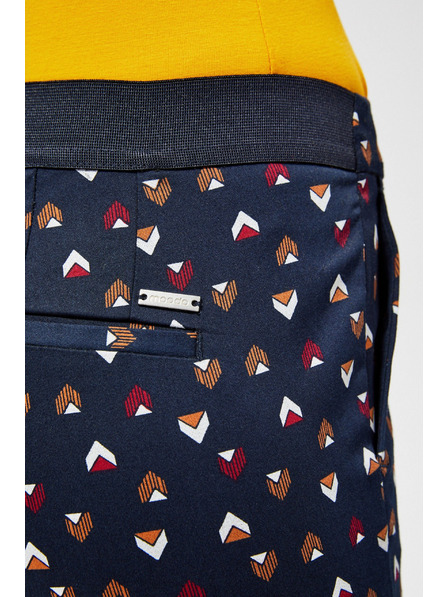 Moodo Temno modre ženske hlače z vzorcem Moodo