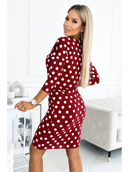 numoco 13-164 Športne obleke z vezavo in žepi - bordo + pike