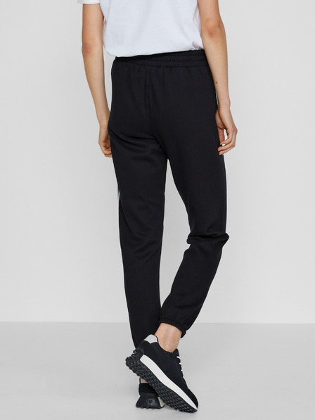 DKNY Črne ženske hlače ravnega kroja s črtami DKNY