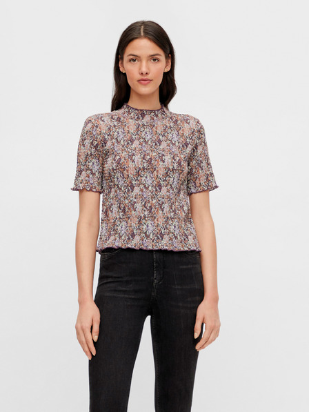 Pieces Rjava vzorčasta bluza Pieces Leaste