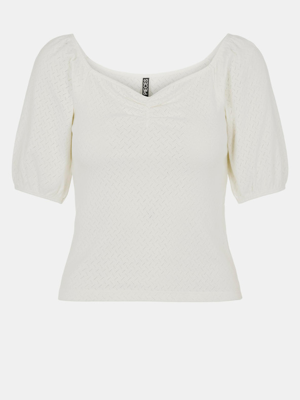 Pieces Kremasta vzorčasta bluza Pieces Lucy