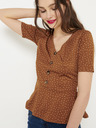 CAMAIEU Rjava bluza s pikami CAMAIEU