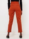 CAMAIEU Oranžne črtaste hlače s pasom CAMAIEU
