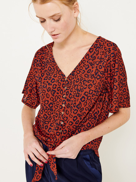 CAMAIEU Opečnata bluza z leopardjim vzorcem CAMAIEU