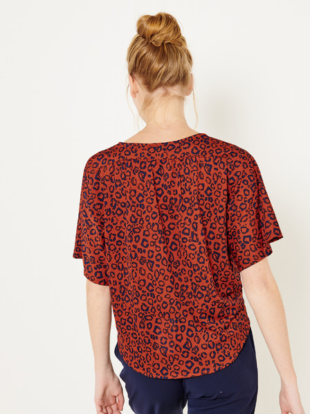 CAMAIEU Opečnata bluza z leopardjim vzorcem CAMAIEU