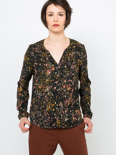 CAMAIEU Črna bluza z vzorcem CAMAIEU