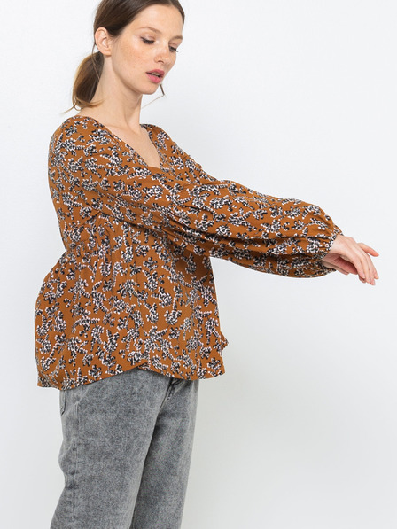 CAMAIEU Rjava vzorčasta bluza CAMAIEU