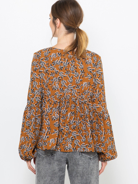 CAMAIEU Rjava vzorčasta bluza CAMAIEU