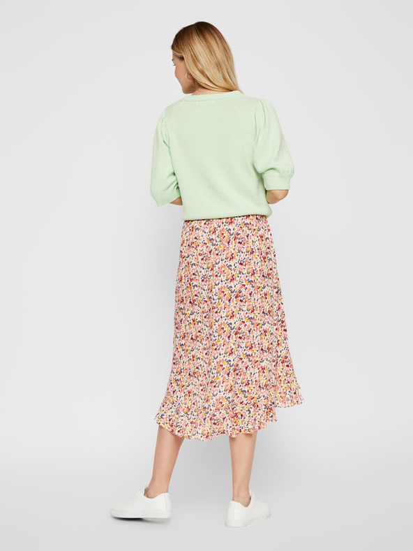 Pieces Roza cvetlična midi krilo Pieces Mayrin