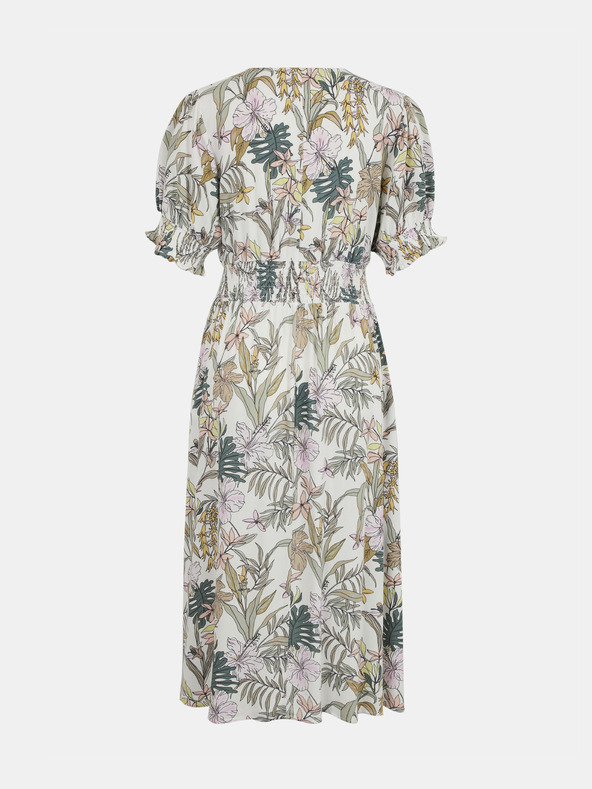 ONLY Zeleno-bela cvetlična midi obleka z gumbi ONLY Mars