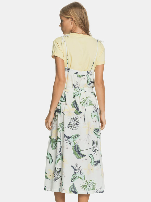 Roxy Bela cvetlična midi majica Roxy