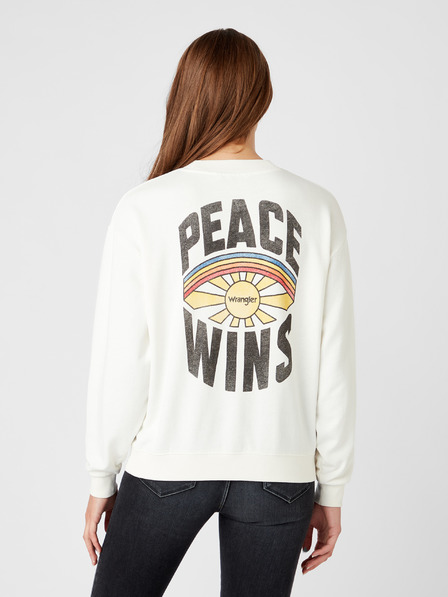 Wrangler Bela ženska majica Wrangler Retro Sweat s potiskom