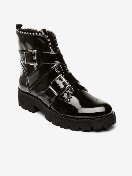 Steve Madden Črni ženski bleščeči gležnjarji z okrasnimi detajli Steve Madden Hoofy