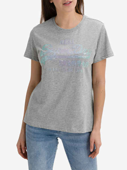 SuperDry Siva ženska majica s potiskom Superdry