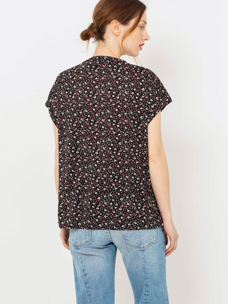 CAMAIEU Črna cvetlična bluza CAMAIEU