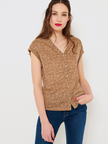 CAMAIEU Rjava vzorčasta bluza CAMAIEU