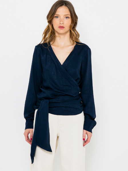 CAMAIEU Temno modra zavita bluza CAMAIEU