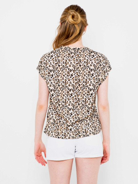 CAMAIEU Bež bluza z leopardjim vzorcem CAMAIEU