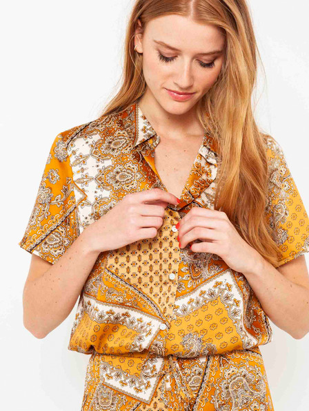 CAMAIEU Rjava vzorčasta bluza CAMAIEU