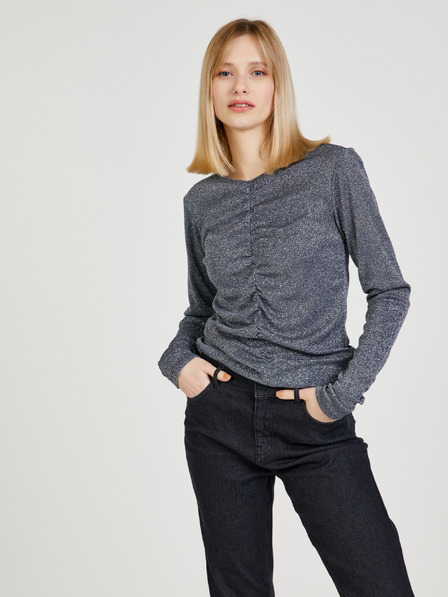 Pepe Jeans Temno siva ženska majica z okrasnimi detajli Pepe Jeans Dacia