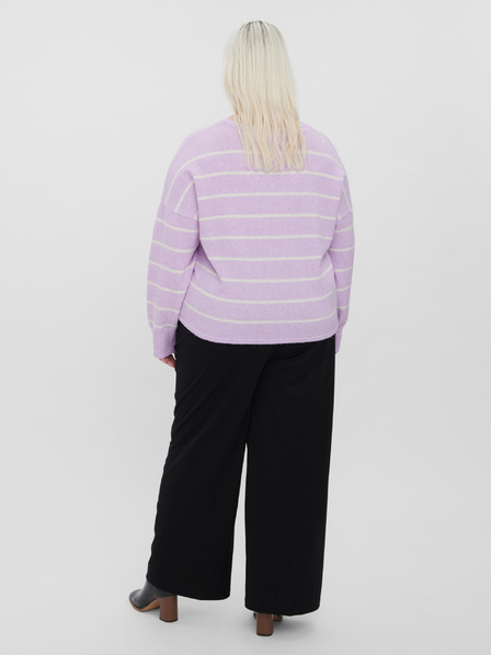 Vero Moda Curve Svetlo vijoličast črtast pulover VERO MODA CURVE Doffy