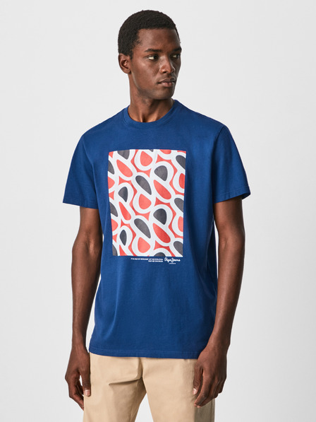 Pepe Jeans Pepe Jeans temno modra moška majica Agin