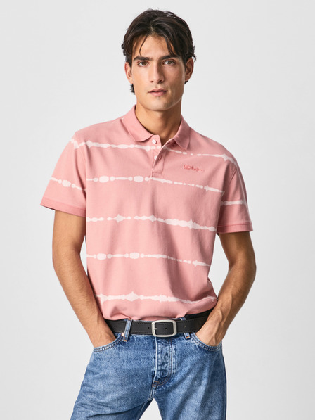 Pepe Jeans Roza moška črtasta polo majica Pepe Jeans Farrell