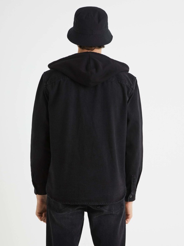 Celio Črna moška majica iz džinsa Celio Bahooden