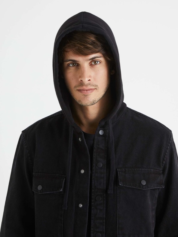 Celio Črna moška majica iz džinsa Celio Bahooden