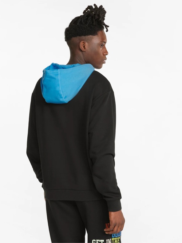 Puma Črna moška majica s kapuco Puma Playbook