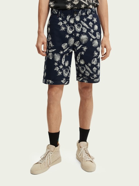 Scotch & Soda Temno modre moške kratke hlače z vzorcem Scotch & Soda