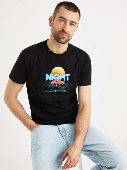 Celio Črna moška majica Celio Atenight