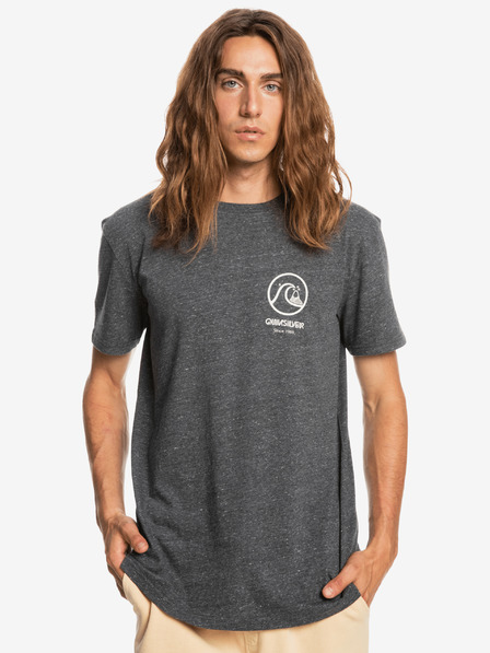 Quiksilver Temno siva moška majica iz džinsa Quiksilver Gone Words