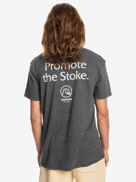Quiksilver Temno siva moška majica iz džinsa Quiksilver Gone Words