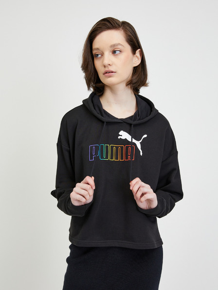 Puma Črna ženska majica s kapuco Puma Rainbow