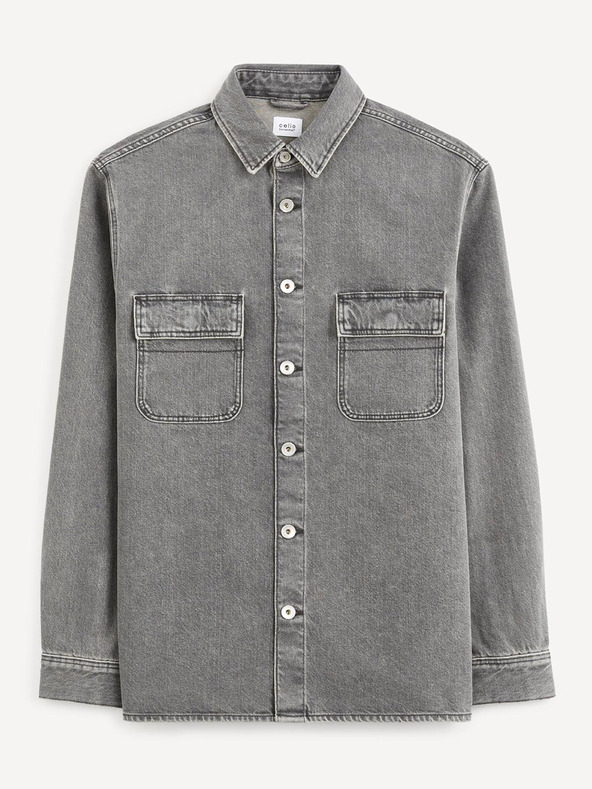 Celio Siva moška majica iz džinsa Celio Battery