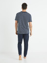 Celio Temno modra moška črtasta pižama Celio Bisible